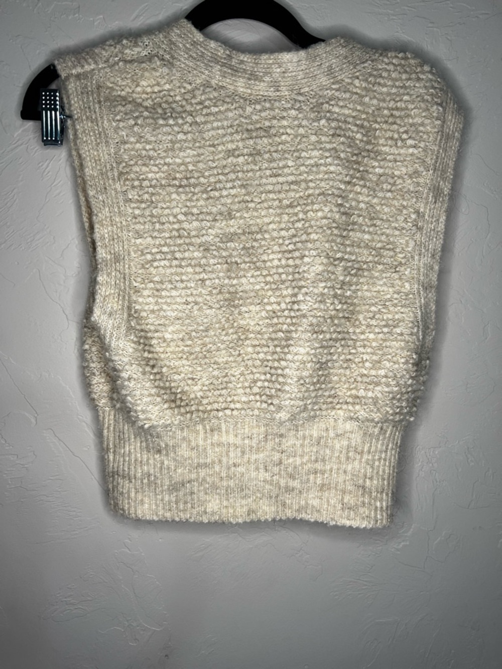Urban Outfitters UO Paige Cardigan Cream Chunky Knit Wool Blend Sweater Vest - Picture 6 of 6